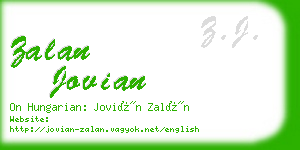 zalan jovian business card